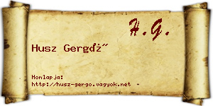 Husz Gergő névjegykártya